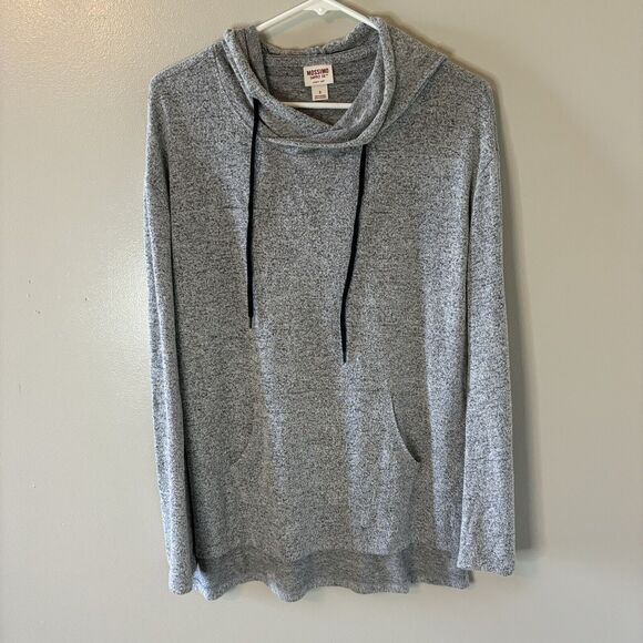 Mossimo Womens Hooded Sweatshirt Gray Long Sleeve Pullover Sz Small - Picture 1 of 6
